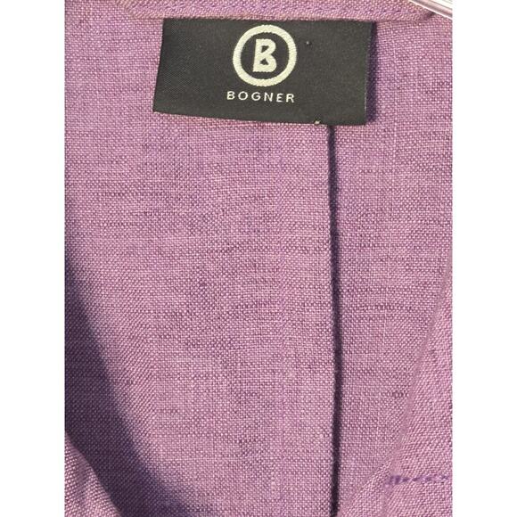 Bogner Womens Light Purple Linen Button Front Bracelet Sleeve Jacket Size 38/8/M - Picture 3 of 6